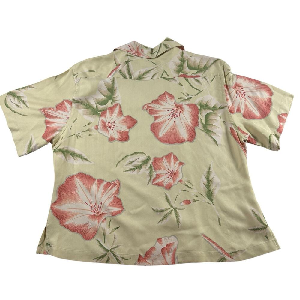 Kylani Bay 100% Silk Hawaiian Floral Shirt Women’s Size 14 Button Up - Picture 2 of 5